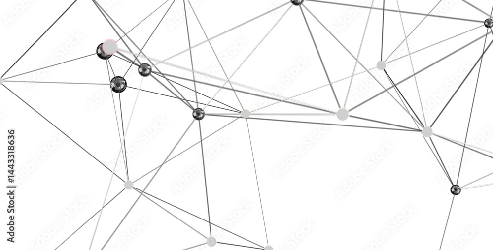 Obraz premium Stock photo of abstract network connection. Dots and lines representing global network, technology, communication.