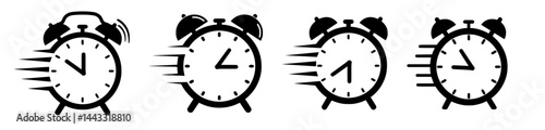 Fast Paced Alarm Clock Icon with Speed Lines Indicating Urgency