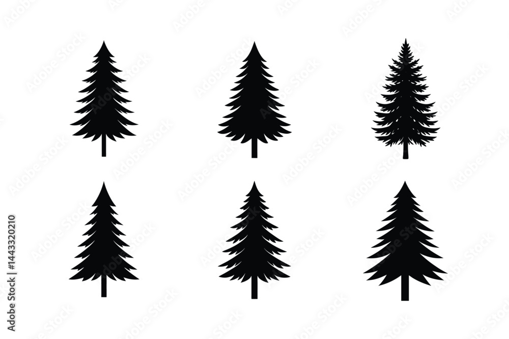 Fototapeta premium set of christmas tree