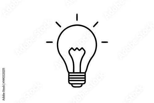 Light Bulb Line Icon – Idea and Innovation Symbol in Minimal Vector Style

