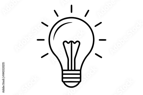 Light Bulb Line Icon – Idea and Innovation Symbol in Minimal Vector Style

