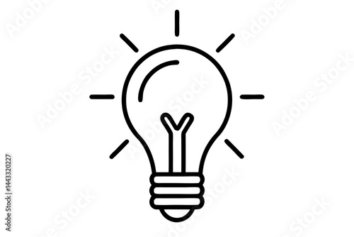 Light Bulb Line Icon – Idea and Innovation Symbol in Minimal Vector Style

