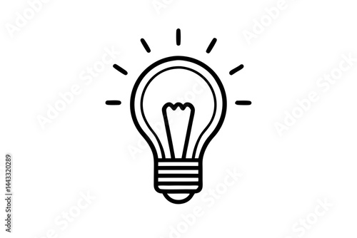 Light Bulb Line Icon – Idea and Innovation Symbol in Minimal Vector Style

