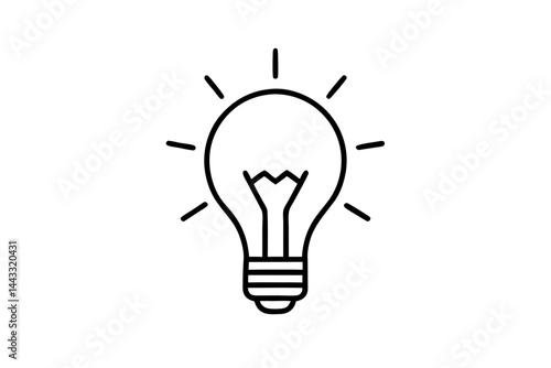 Light Bulb Line Icon – Idea and Innovation Symbol in Minimal Vector Style


