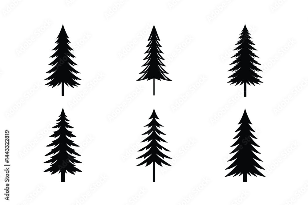 Fototapeta premium set of christmas tree