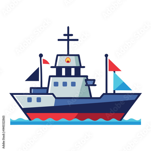 Frigate  icon isolated on white background