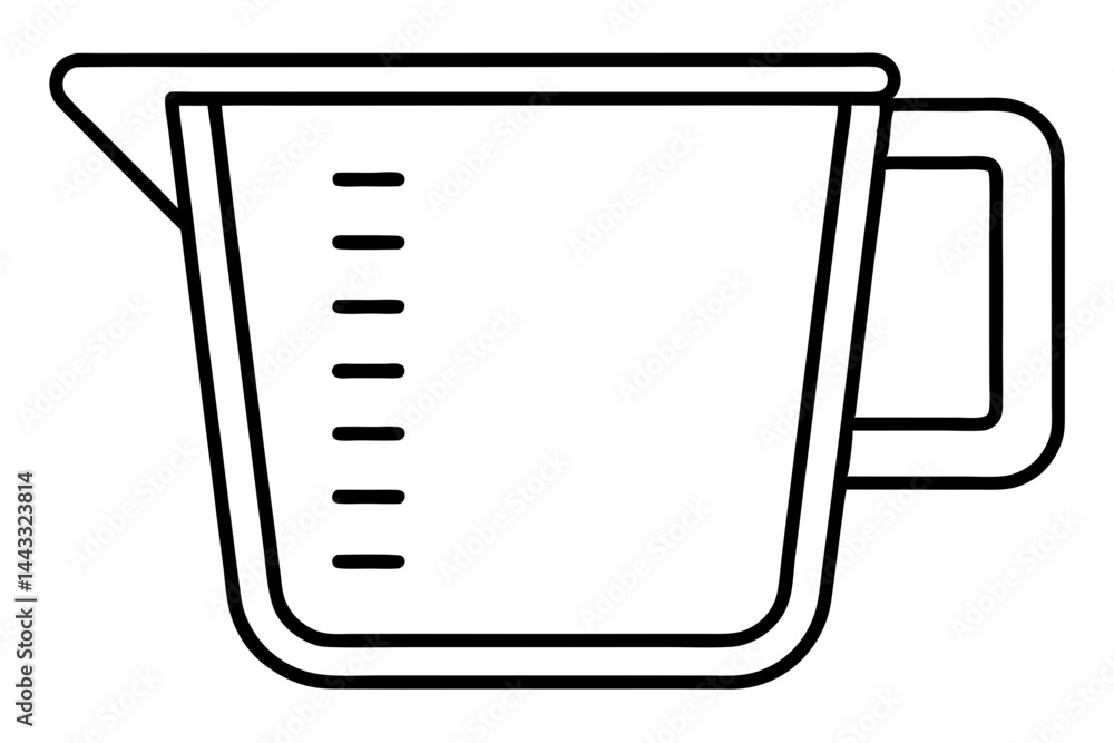 Measuring Cup Line Icon – Cooking and Baking Tool Vector in Outline Style
Measuring Cup Line Icon – Cooking and Baking Tool Vector in Outline Style