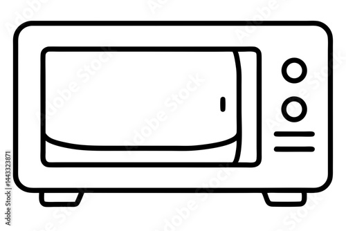Microwave Outline Icon – Quick Meal Heating Symbol in Vector Style

