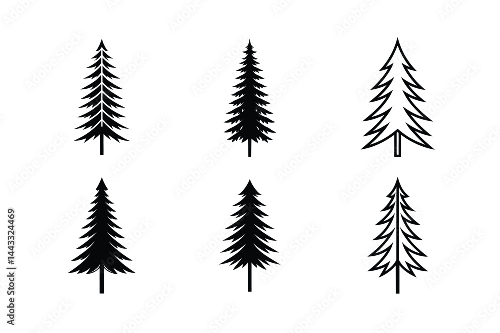 Obraz premium set of fir trees