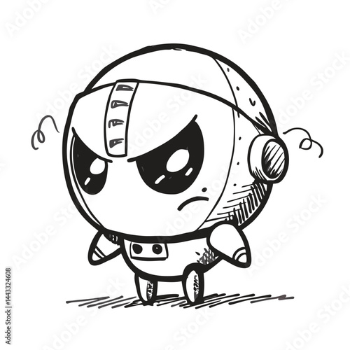 Angry cartoon robot