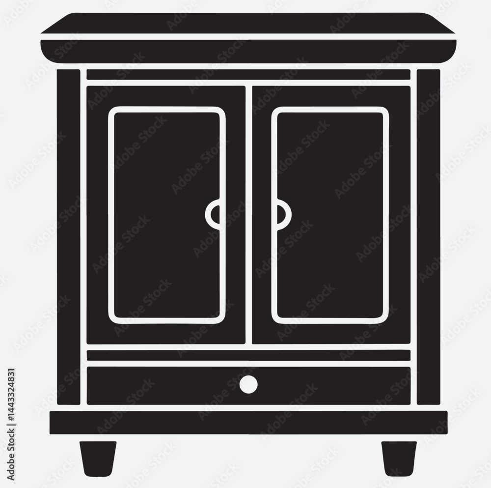 cabinet icon silhouette vector art illustration, set of furniture cabinet icon silhouette vector art illustration, set of furniture