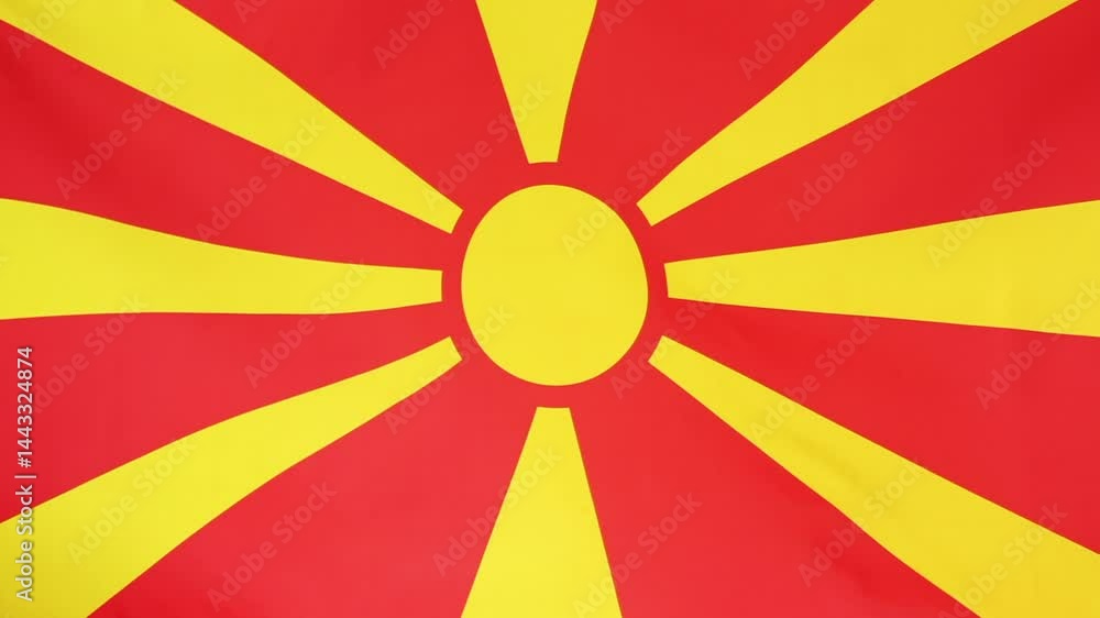 National flag of Macedonia in slow motion National flag of Macedonia in slow motion