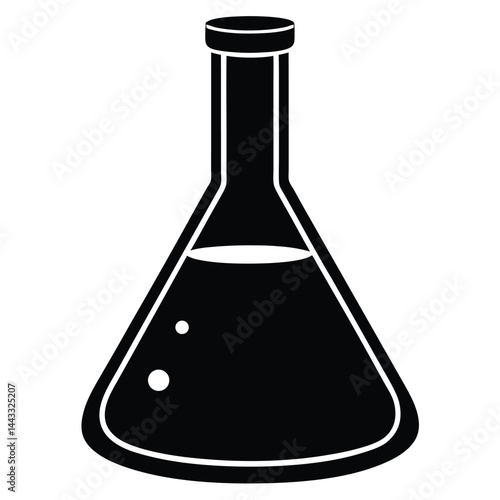 isolated chemical flask on white background 