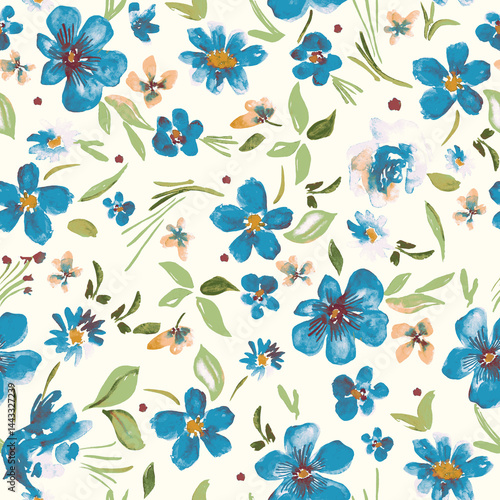 seamless floral background with beautiful flowers 