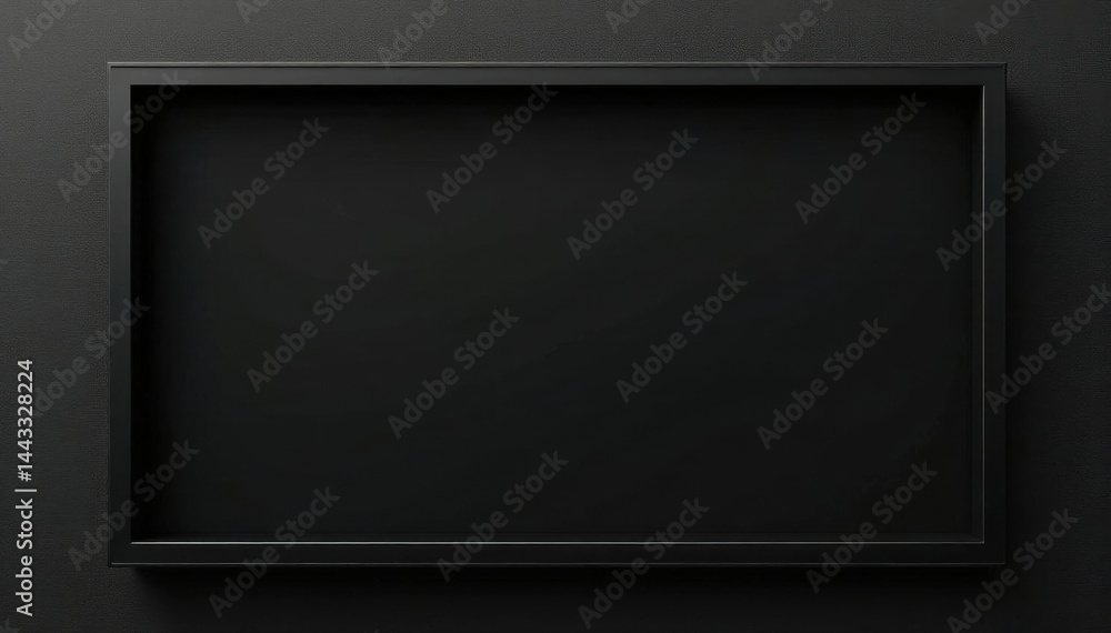 Sleek black frame, invisible on black backdrop, illustration, simple Sleek black frame, invisible on black backdrop, illustration, simple
