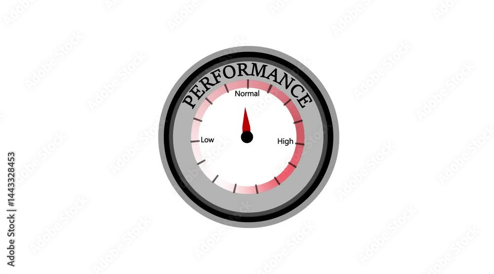 Performance text or word shown with a barometer or tachometer-style gauge, representing varying levels of artery blockage and heart function severity Performance text or word shown with a barometer or tachometer-style gauge, representing varying levels of artery blockage and heart function severity