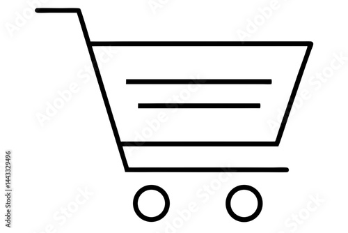 Shopping Cart Line Icon – E-commerce Vector Outline for Online Retail and Web Design

