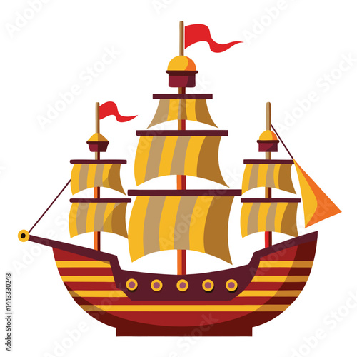 Galleon icon isolated on white background