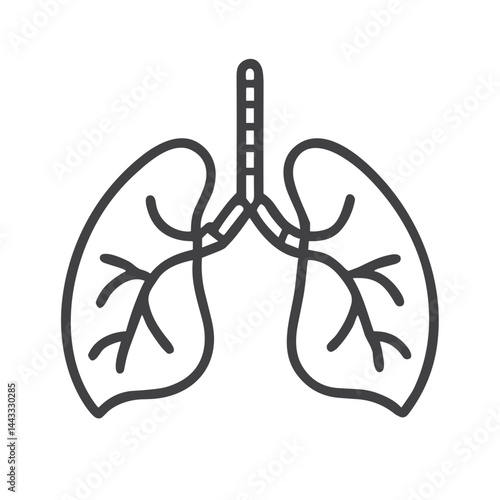 Lungs Icon for Respiratory Health Education - Perfect for Medical Apps, Pulmonary Disease Awareness, Healthcare Presentations and Educational Materials