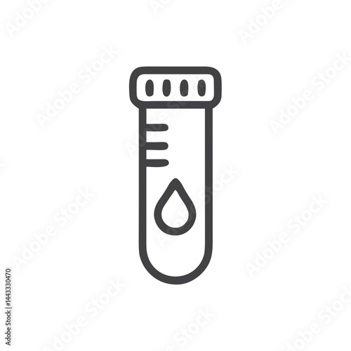 Blood Sample Test Tube Icon for Medical Applications - Ideal for Healthcare Websites, Laboratory Services, Testing Platforms, and Health Education Materials