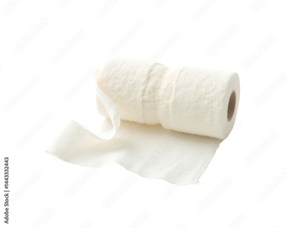 A Roll of White Toilet Paper Unwinds Against a Backdrop Providing Essential Hygiene and Cleanliness in a Simplistic Yet Evocative Manner A Roll of White Toilet Paper Unwinds Against a Backdrop Providing Essential Hygiene and Cleanliness in a Simplistic Yet Evocative Manner