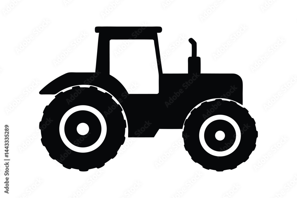 Silhouette art design of a toy tractor with big tires.eps Silhouette art design of a toy tractor with big tires.eps