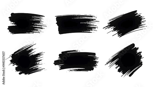 Black Brush Strokes: A collection of abstract brush strokes in black, perfect for adding a touch of artistic flair and bold visual impact.
