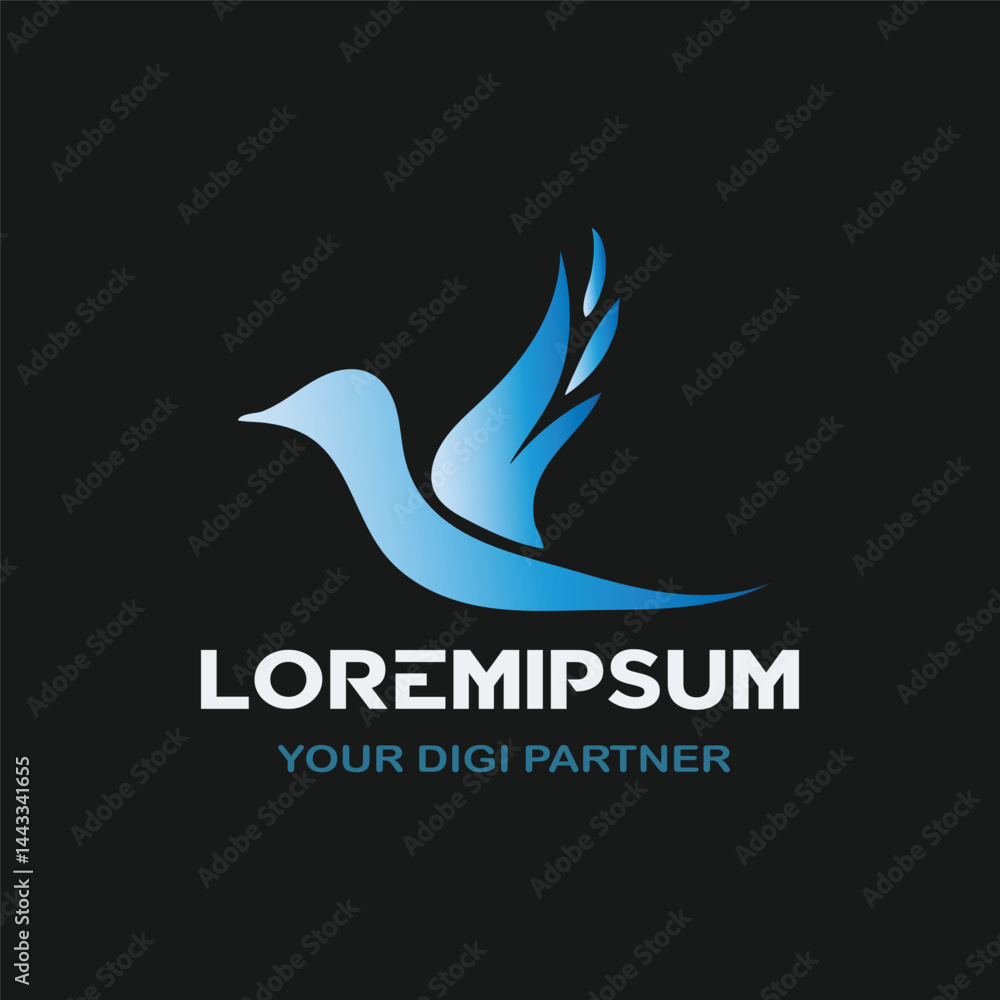 Blue Bird Logo Design for Digital Branding and Business Blue Bird Logo Design for Digital Branding and Business