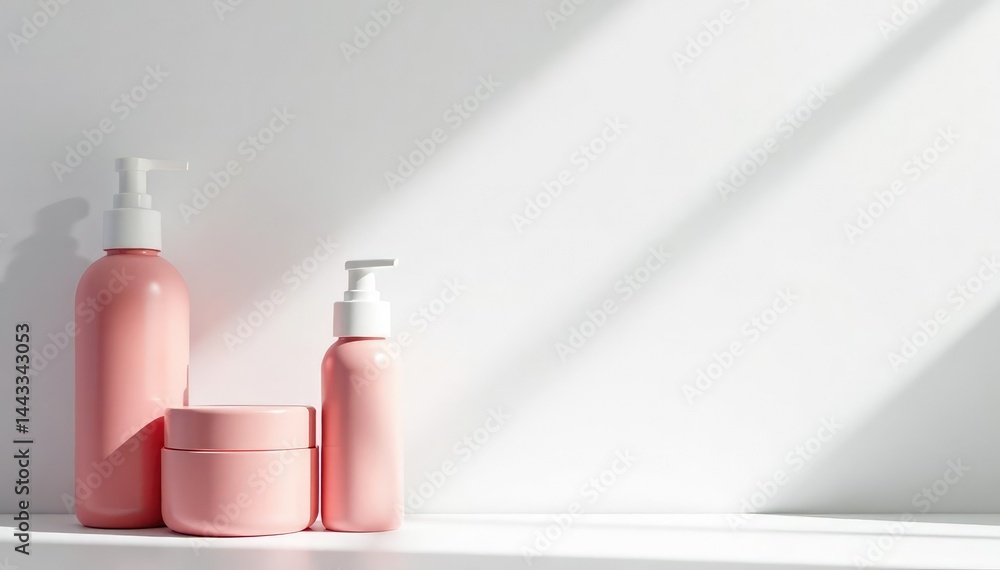 Clean, minimalist white backdrop for cosmetics , photography, template Clean, minimalist white backdrop for cosmetics , photography, template