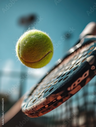 padel tennis ball mid-air 