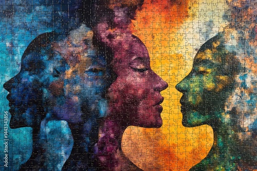 Artistic puzzle interpretation, radiating the solution aura