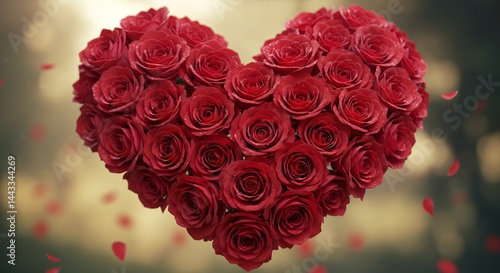 Wallpaper Mural Red Roses Heart of Flowers Torontodigital.ca