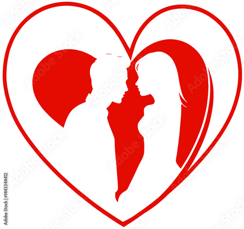 silhouette of a kissing cou...