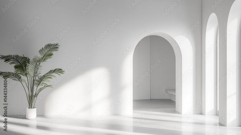 White empty room interior background with door minimalist design concept White empty room interior background with door minimalist design concept