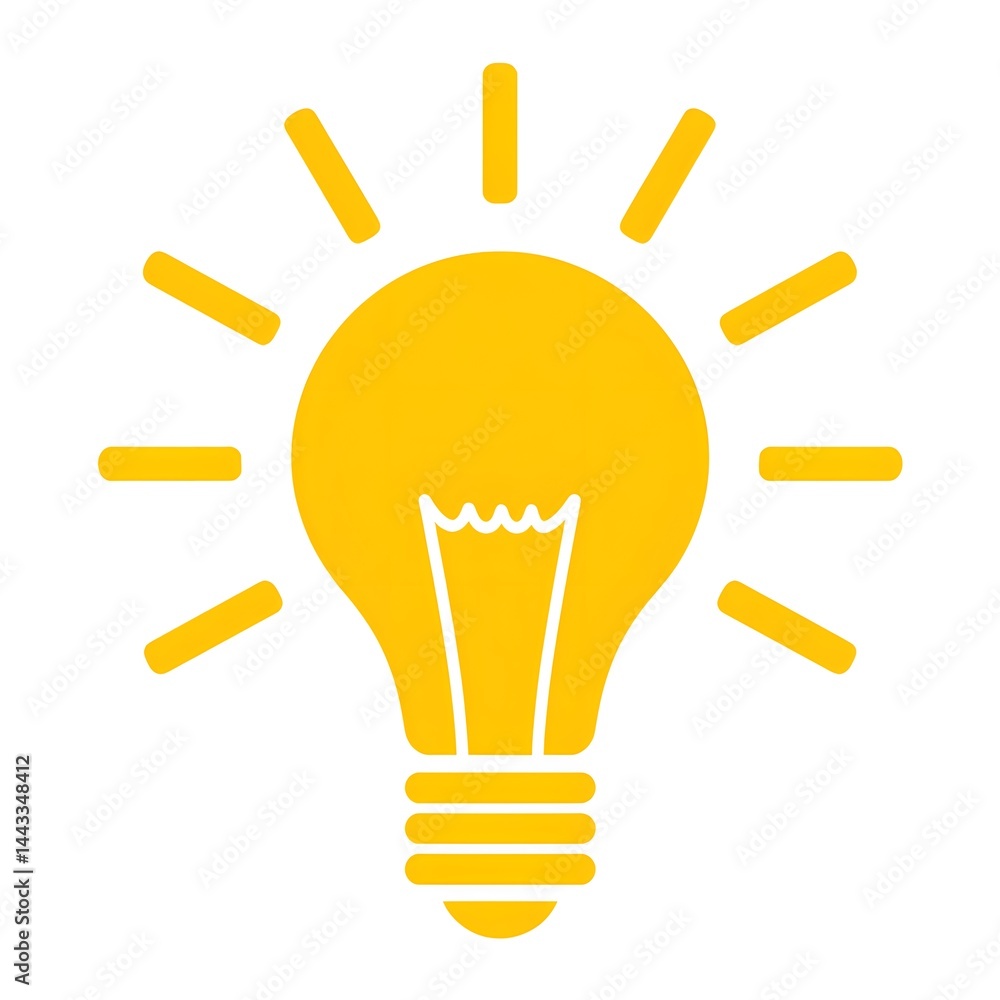 Illuminating Ideas: A bright yellow lightbulb radiates, symbolizing creativity, innovation, and brilliant solutions. A beacon of inspiration. Illuminating Ideas: A bright yellow lightbulb radiates, symbolizing creativity, innovation, and brilliant solutions. A beacon of inspiration.