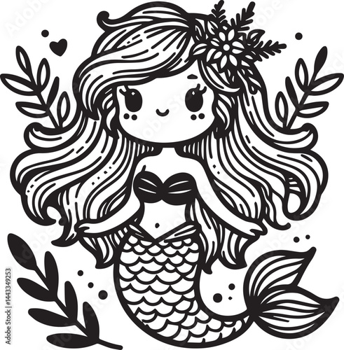 Black Mermaid SVG