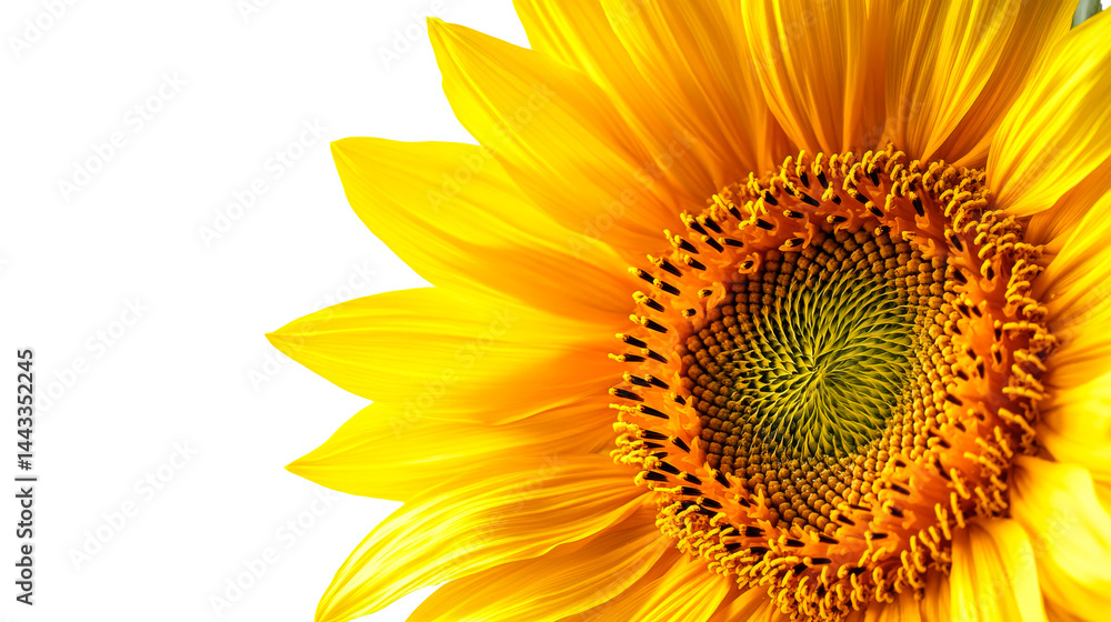 Obraz premium Vibrant sunflower isolated, cut out transparent