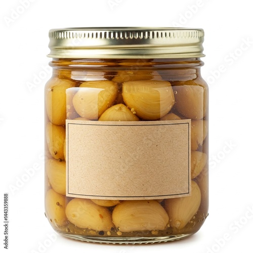 Wallpaper Mural Homemade Garlic Confit Jar with Blank Label Isolated on White Background Torontodigital.ca