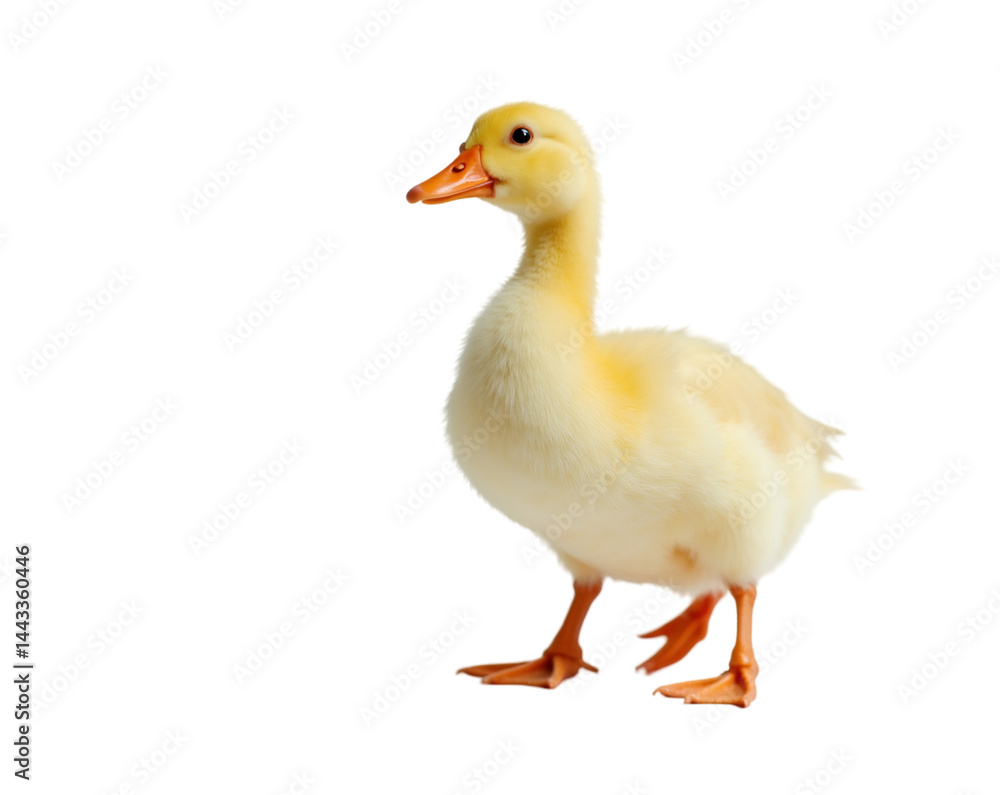 Charming solitary farm duck portrait showcasing its fluffy yellow feathers and adorable orange beak standing gracefully for the perfect studio shot Charming solitary farm duck portrait showcasing its fluffy yellow feathers and adorable orange beak standing gracefully for the perfect studio shot