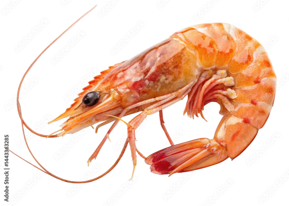 custom made wallpaper toronto digitalcooked prawn with vibrant orange hues and delicate antennae on a transparent background close up shot