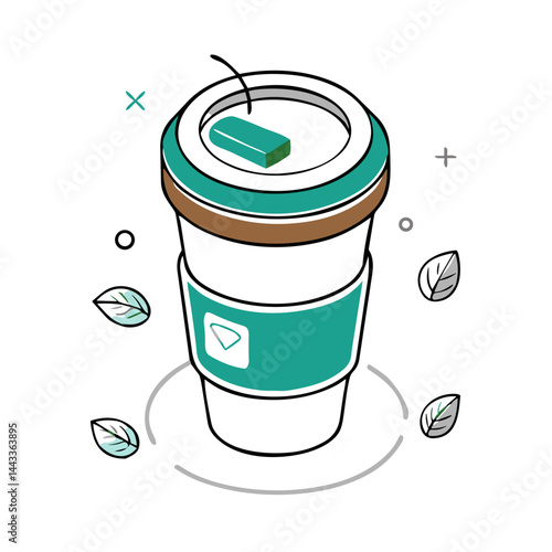 Coffee Cup Icon for Cafe Apps, Break Time Notifications, Food Service Websites and Beverage-Related Digital Content