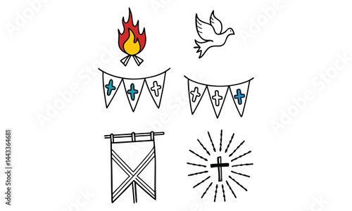 Religious symbols of the Holy Spirit and Christian celebration