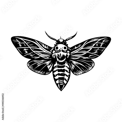 Death moth illustration in vintage style