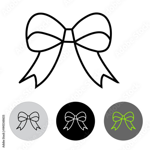 bow tie icon, line and color icon, there are black and white and light green colors using dark white, black and light black buttons