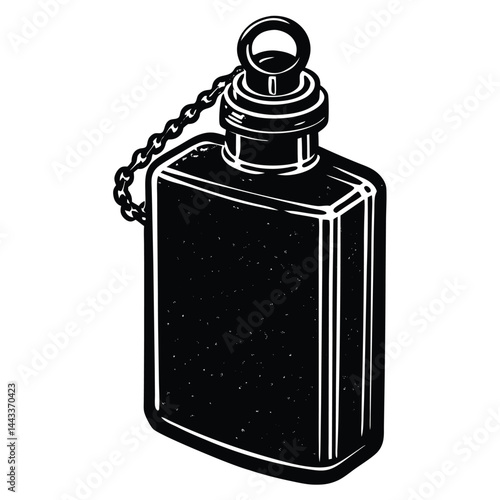 Water Bottle and Flask Canteen, thermos, collapsible water container Vector silhouette