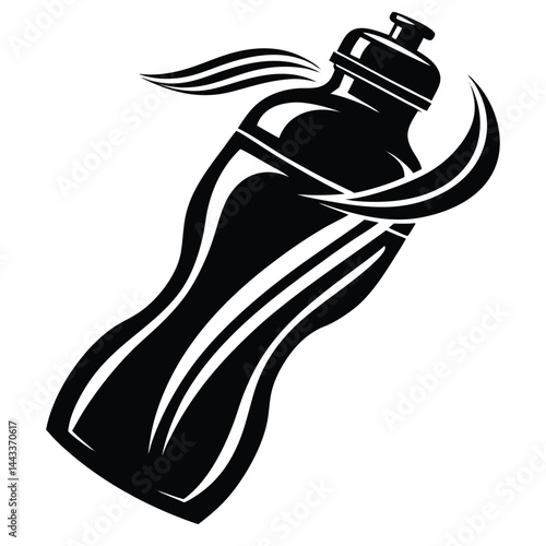 Water Bottle and Flask Canteen, thermos, collapsible water container Vector silhouette