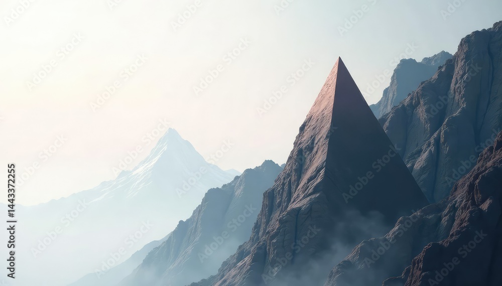 Naklejka premium Subtle grayscale triangle motif, minimalist style, wallpaper, shape