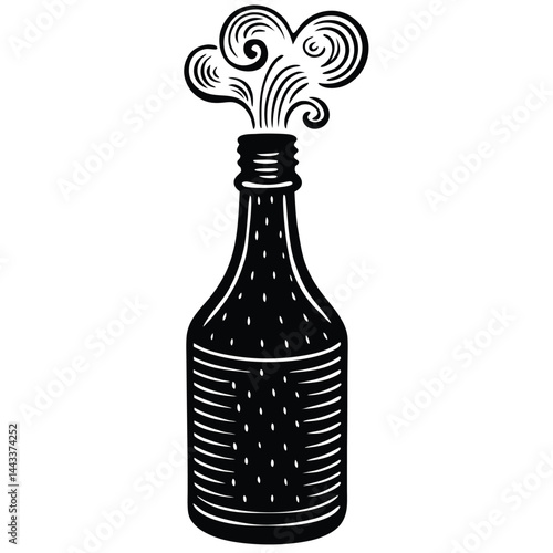 Water Bottle and Flask Canteen, thermos, collapsible water container Vector silhouette