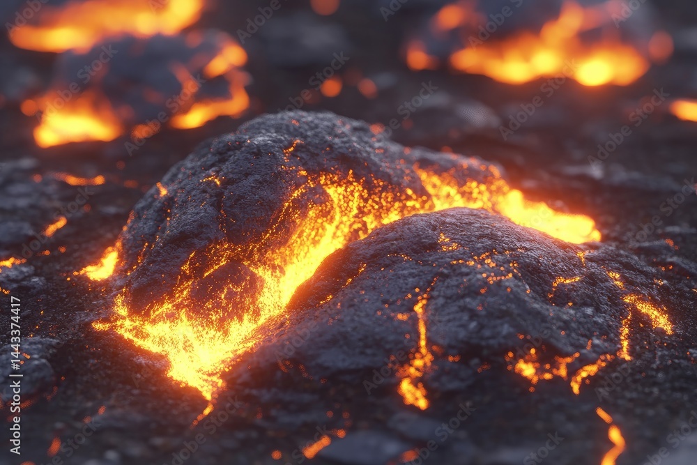 Molten rock, fiery landscape Molten rock, fiery landscape