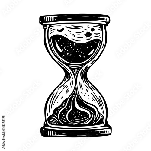 A sketchy style illustration of hourglass